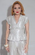 Blusa beige con cierre - BLUSA Boutiquemirel 