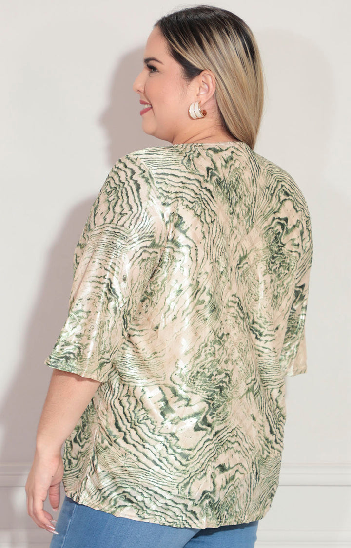 Blusa beige con brillos - BLUSA XL Boutiquemirel 