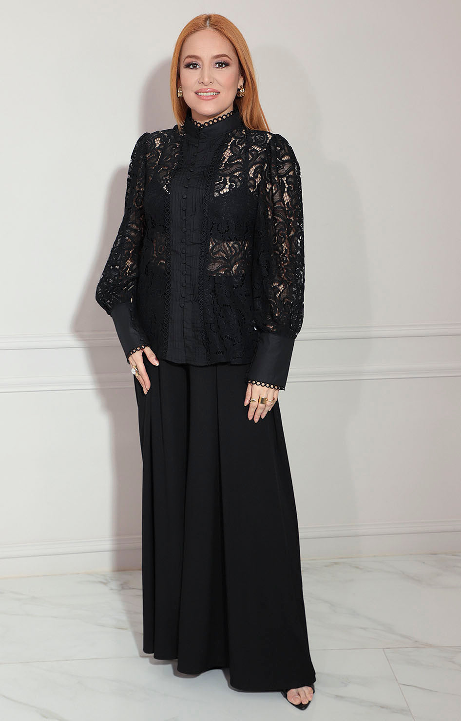 Blusa negra en encaje - BLUSA Boutiquemirel 