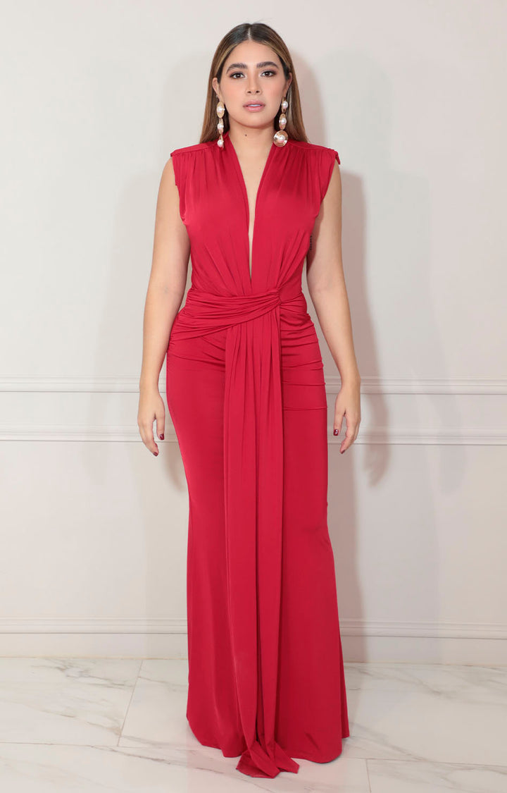 Vestido largo rojo - VESTIDO Boutiquemirel 