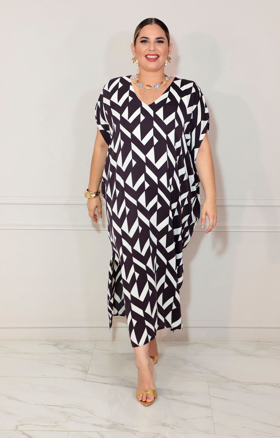 Vestido negro con blanco - VESTIDO XL Boutiquemirel 