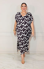 Vestido negro con blanco - VESTIDO XL Boutiquemirel 