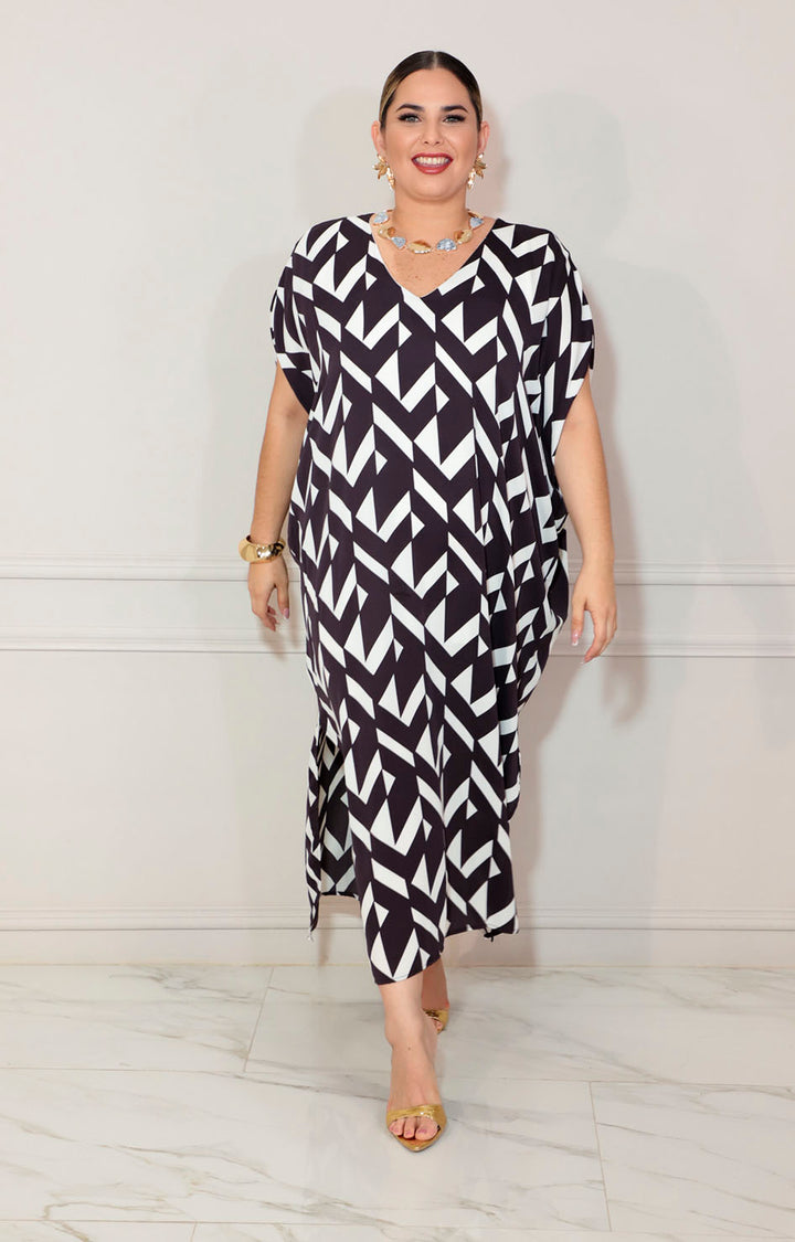 Vestido negro con blanco - VESTIDO XL Boutiquemirel 