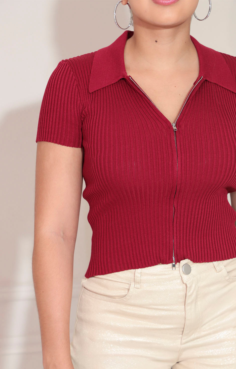 Blusa vino con cierre - BLUSA Boutiquemirel 