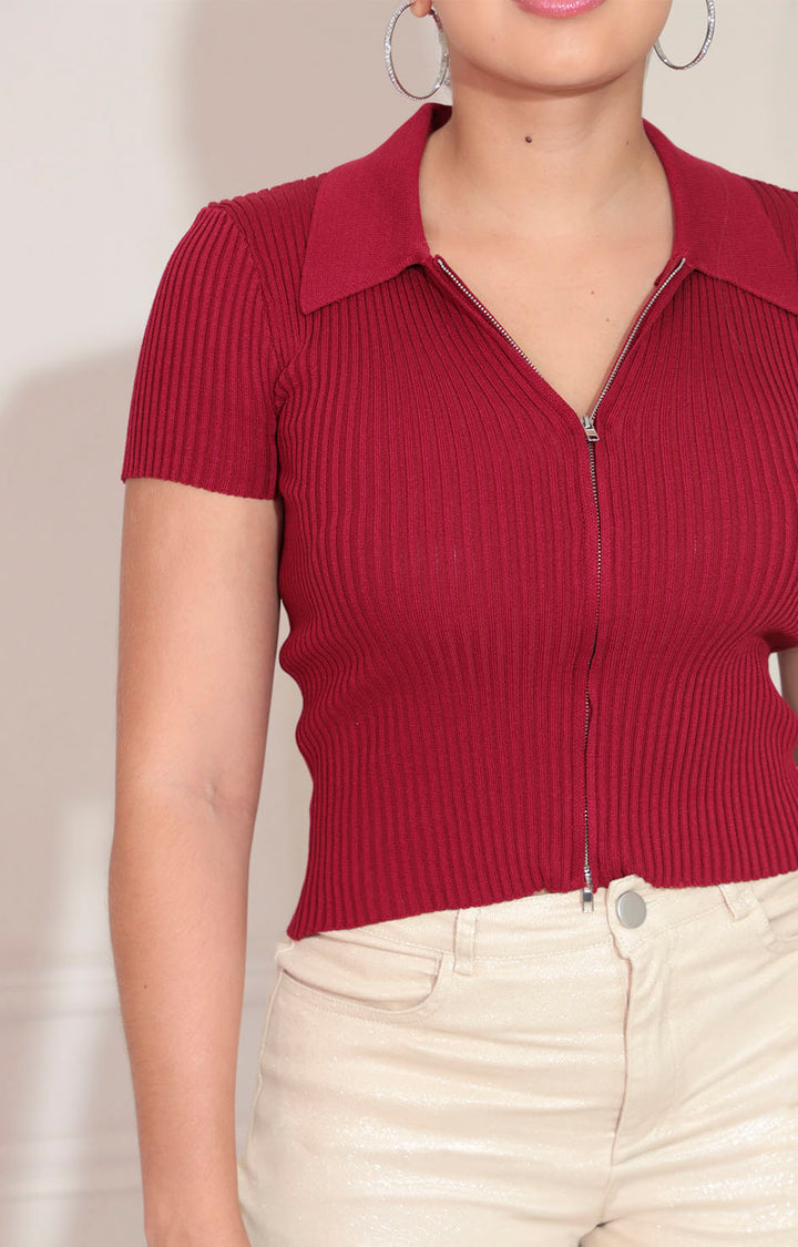 Blusa vino con cierre - BLUSA Boutiquemirel 