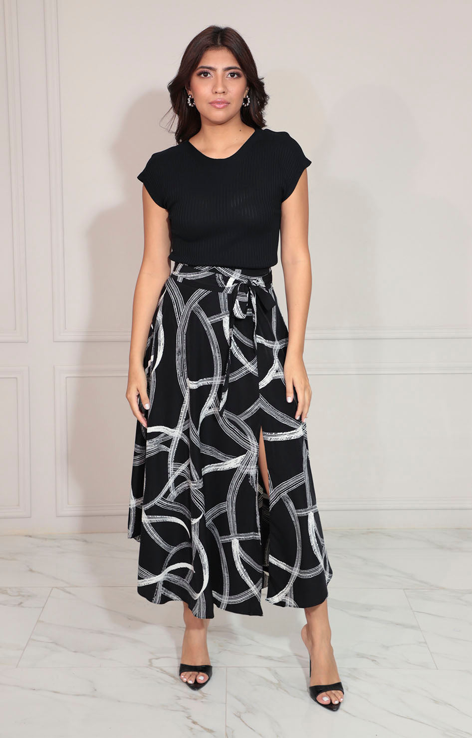 Falda negra estampada - FALDA Boutiquemirel 