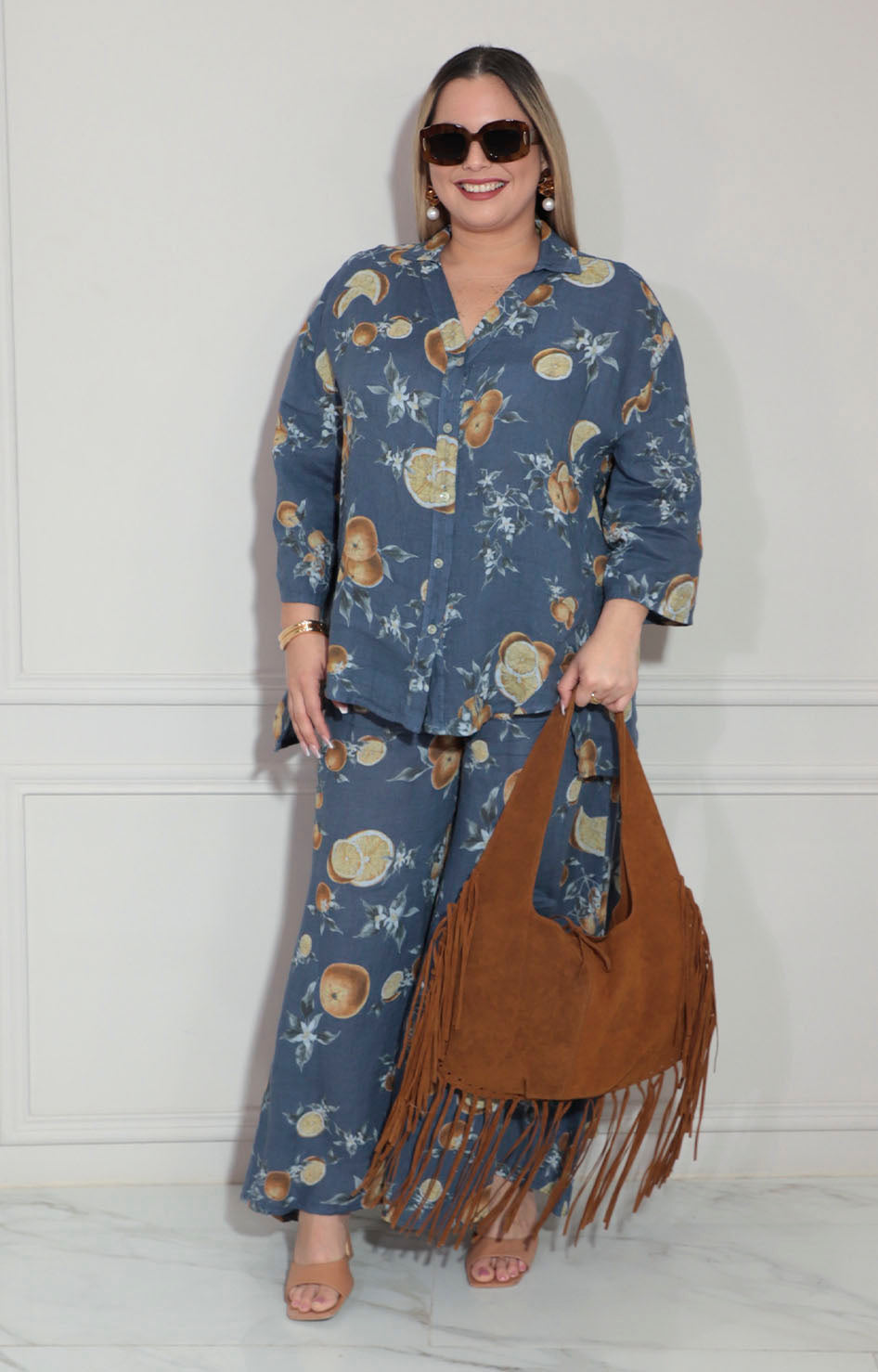 Conjunto azul de lino - CONJUNTO Boutiquemirel 