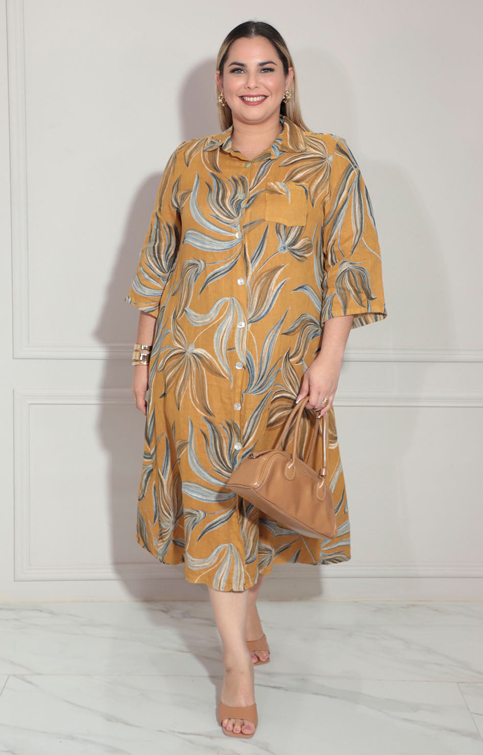 Vestido camisero mostaza - VESTIDO Boutiquemirel 