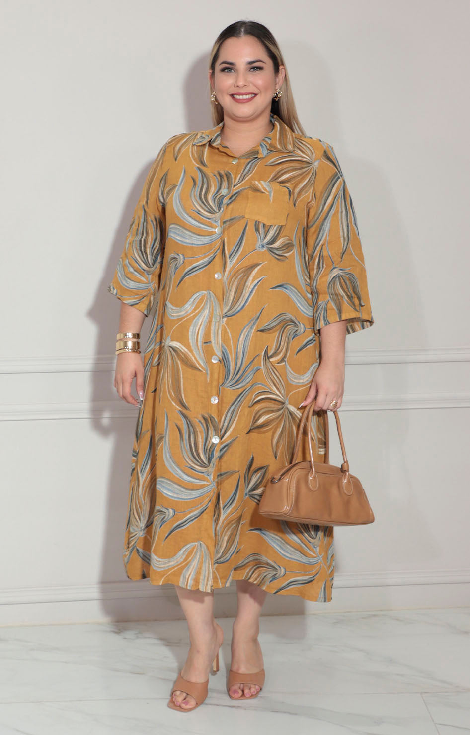 Vestido camisero mostaza - VESTIDO Boutiquemirel 