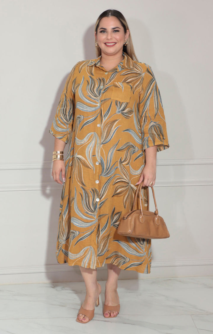 Vestido camisero mostaza - VESTIDO Boutiquemirel 