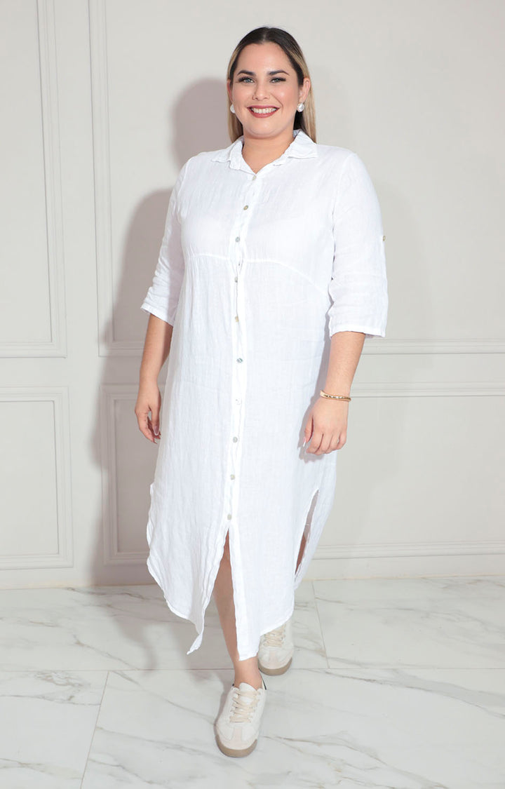 Vestido de lino blanco - VESTIDO Boutiquemirel 