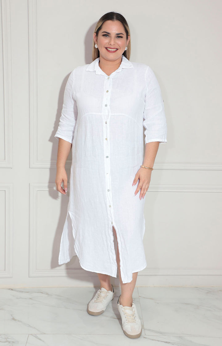 Vestido de lino blanco - VESTIDO Boutiquemirel 