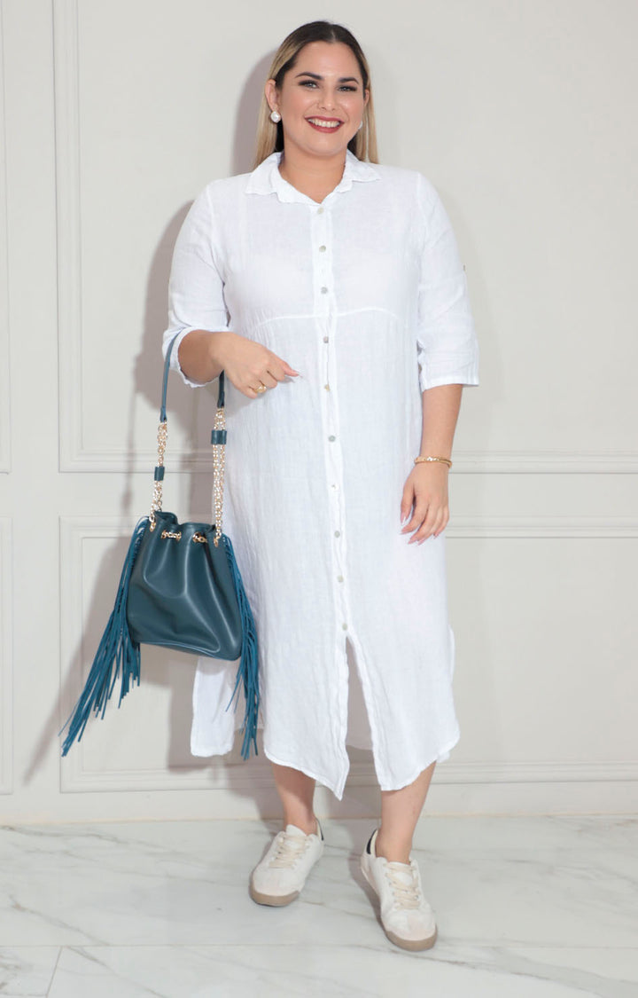 Vestido de lino blanco - VESTIDO Boutiquemirel 