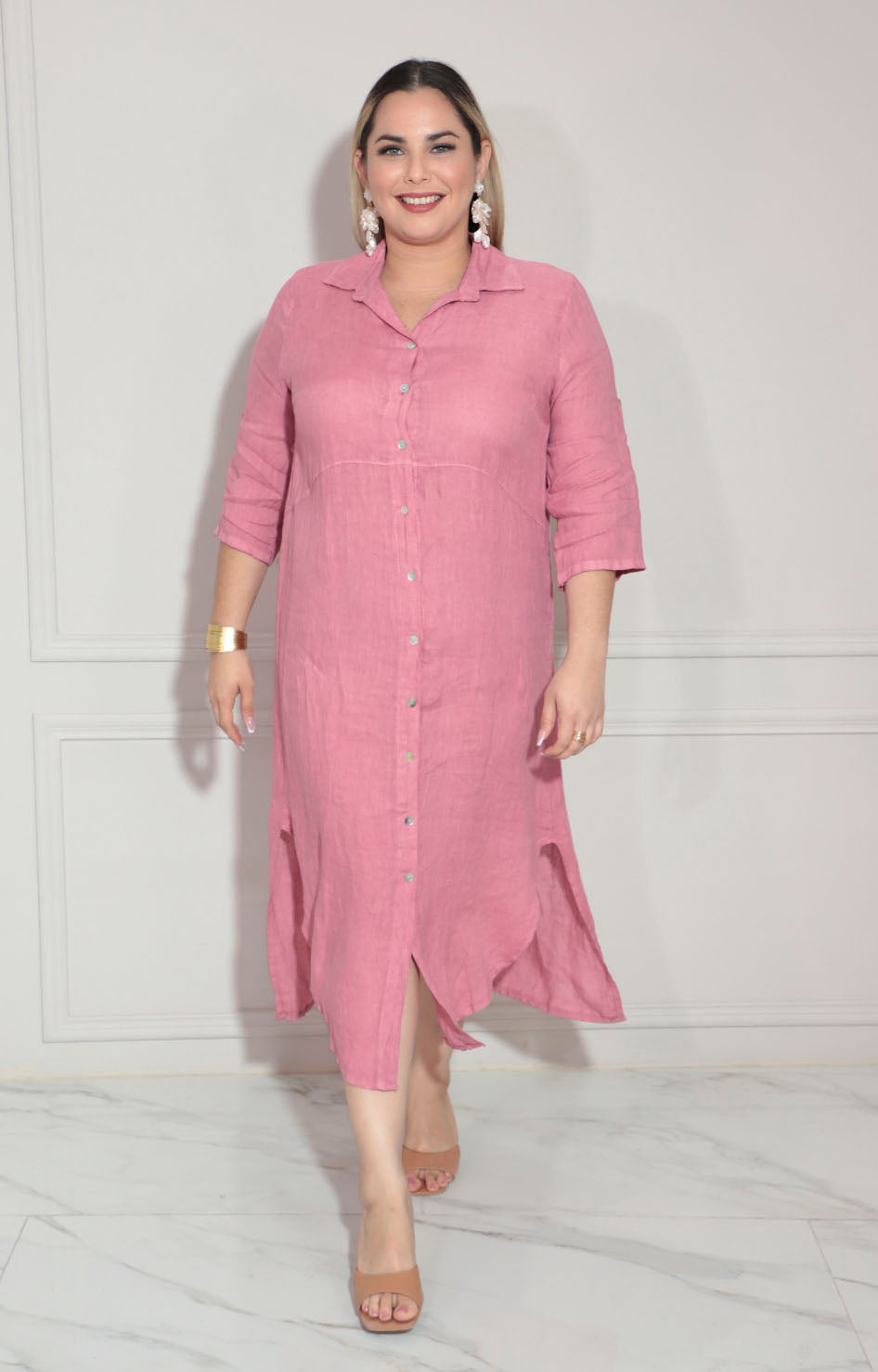 Vestido camisero rosa - VESTIDO Boutiquemirel 