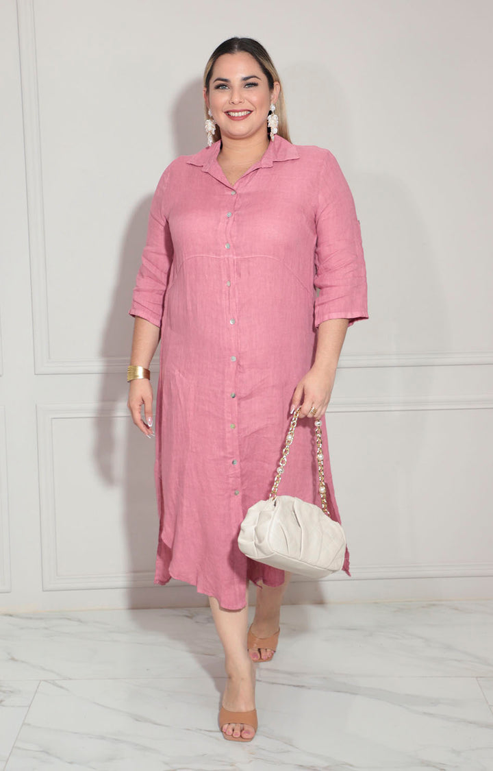 Vestido camisero rosa - VESTIDO Boutiquemirel 
