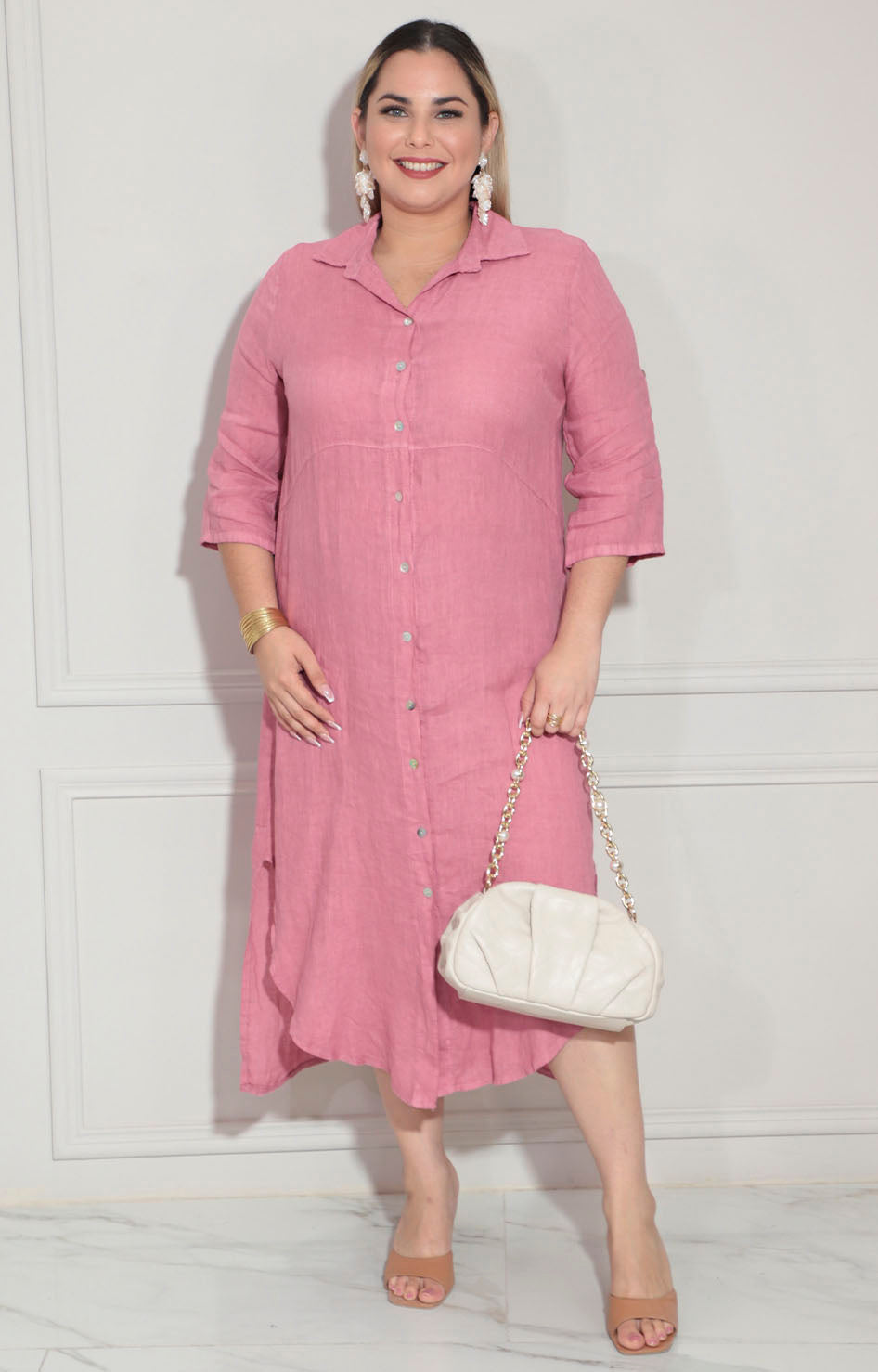 Vestido camisero rosa - VESTIDO Boutiquemirel 