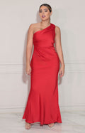 Vestido rojo asimétrico - VESTIDO Boutiquemirel 