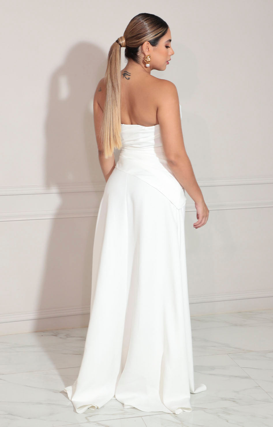 Vestido blanco strapless - VESTIDO Boutiquemirel 