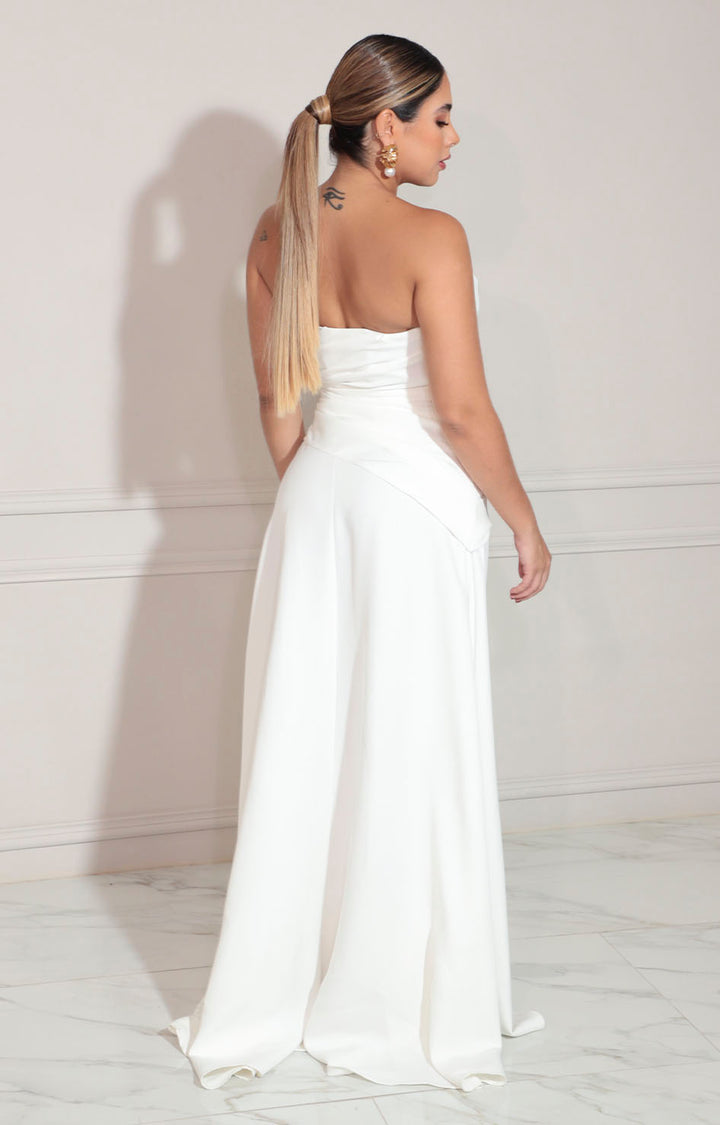 Vestido blanco strapless - VESTIDO Boutiquemirel 