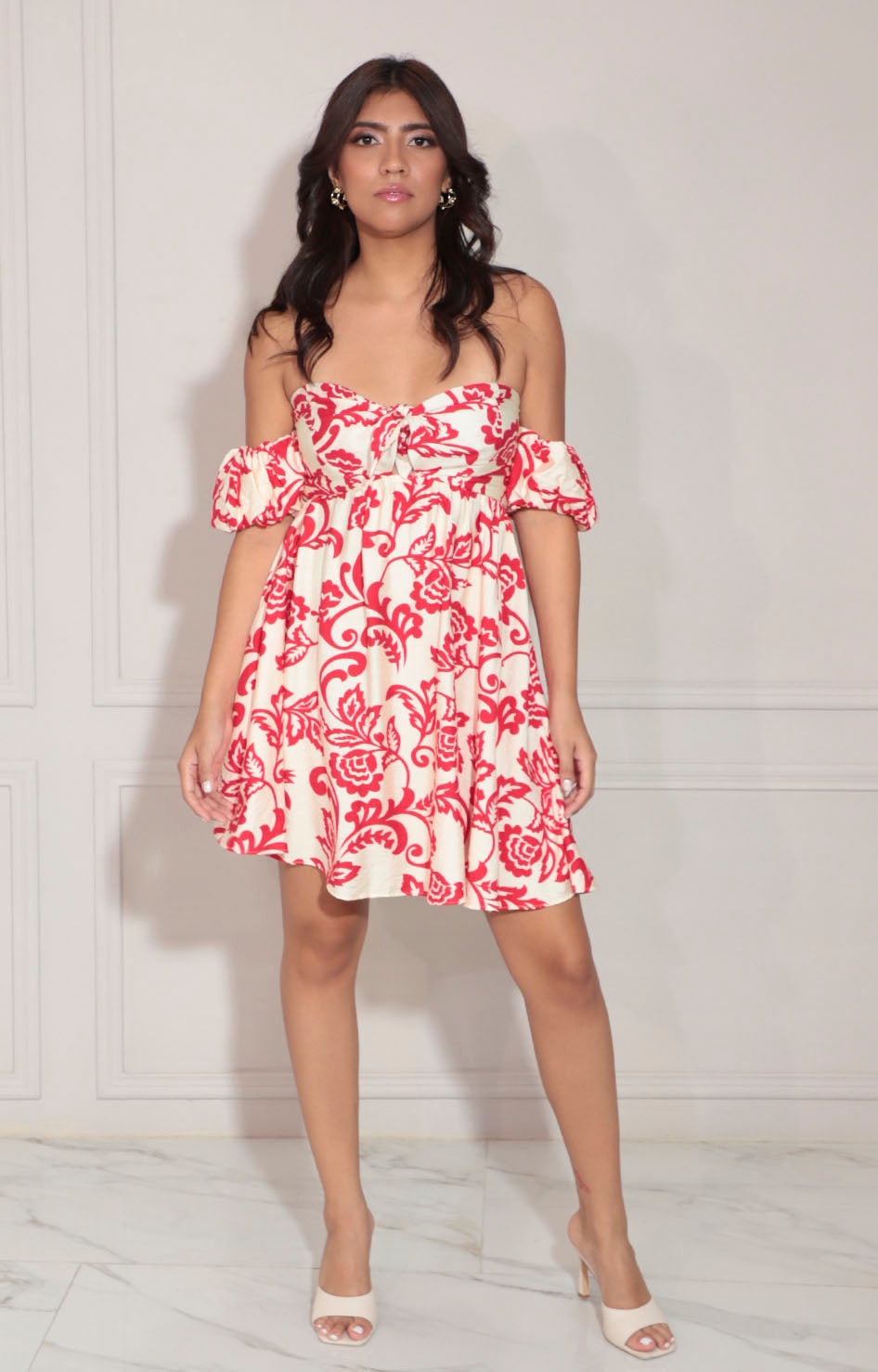 Vestido beige estampado - VESTIDO Boutiquemirel 