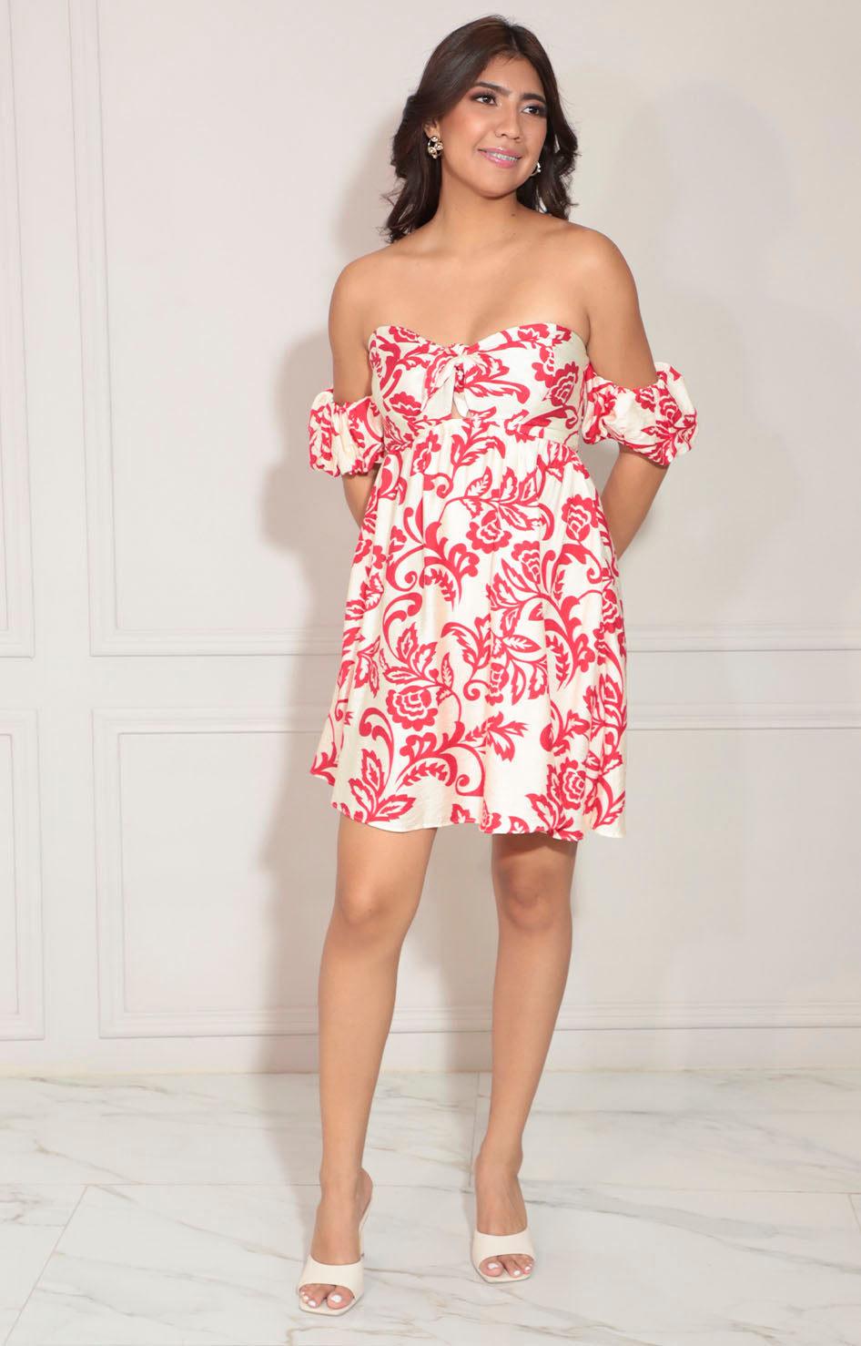 Vestido beige estampado - VESTIDO Boutiquemirel 