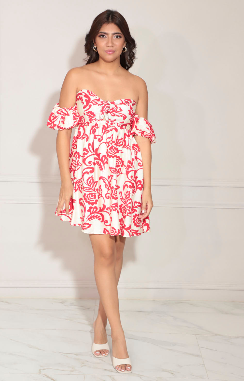 Vestido beige estampado - VESTIDO Boutiquemirel 