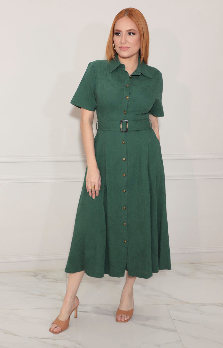 Vestido camisero verde - VESTIDO Boutiquemirel 