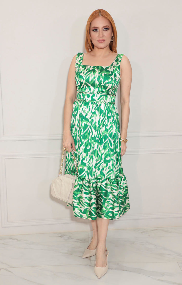 Vestido satinado verde - VESTIDO Boutiquemirel 