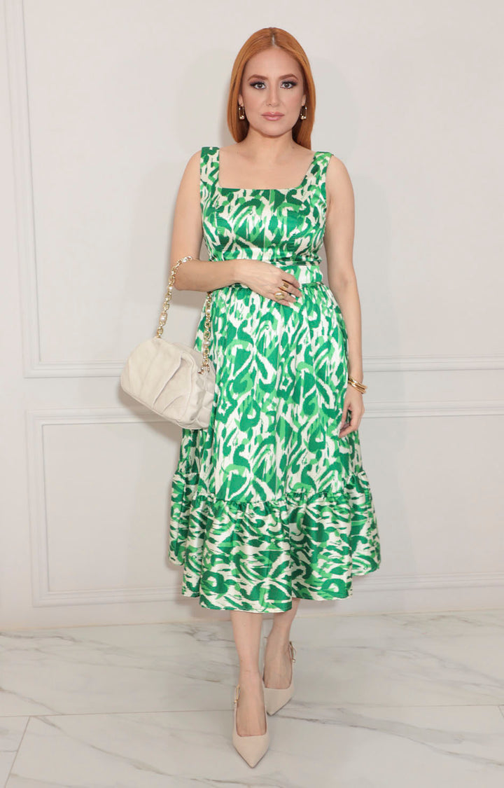 Vestido satinado verde - VESTIDO Boutiquemirel 