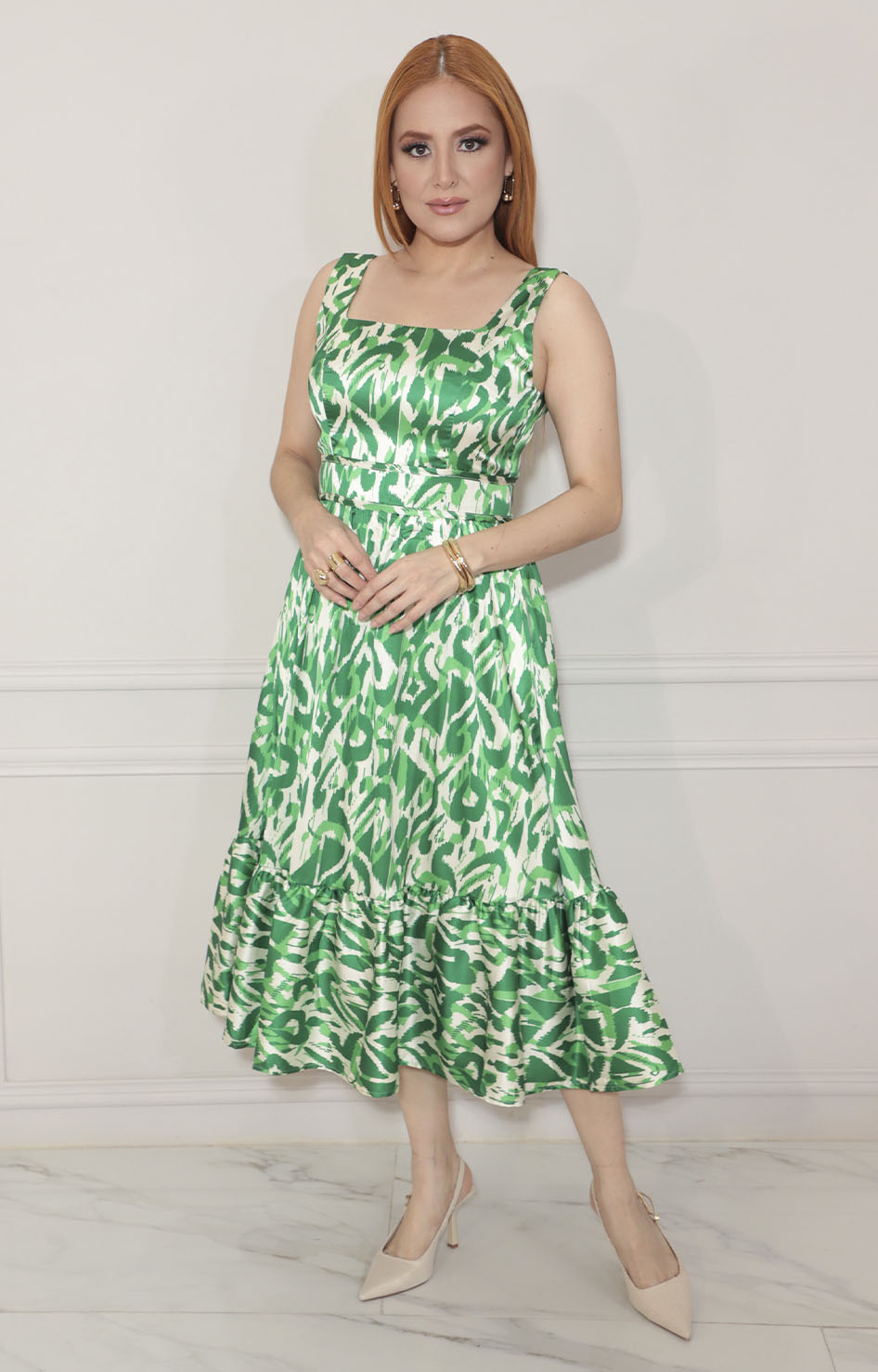 Vestido satinado verde - VESTIDO Boutiquemirel 