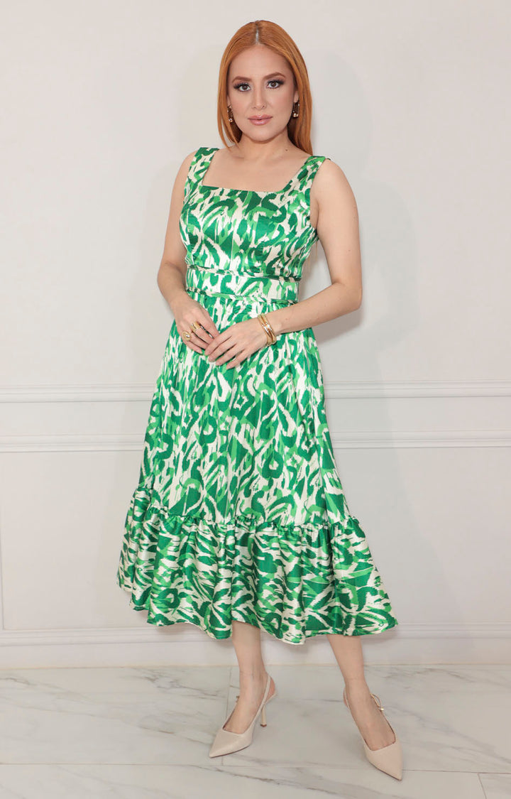 Vestido satinado verde - VESTIDO Boutiquemirel 