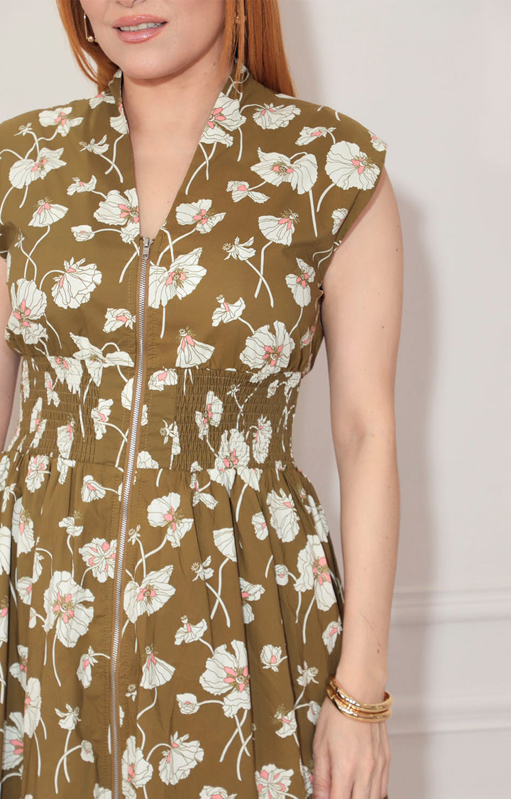 Vestido verde con flores - VESTIDO Boutiquemirel 