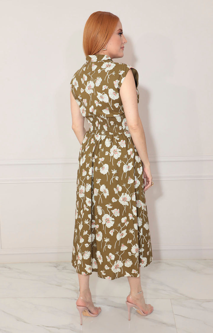 Vestido verde con flores - VESTIDO Boutiquemirel 