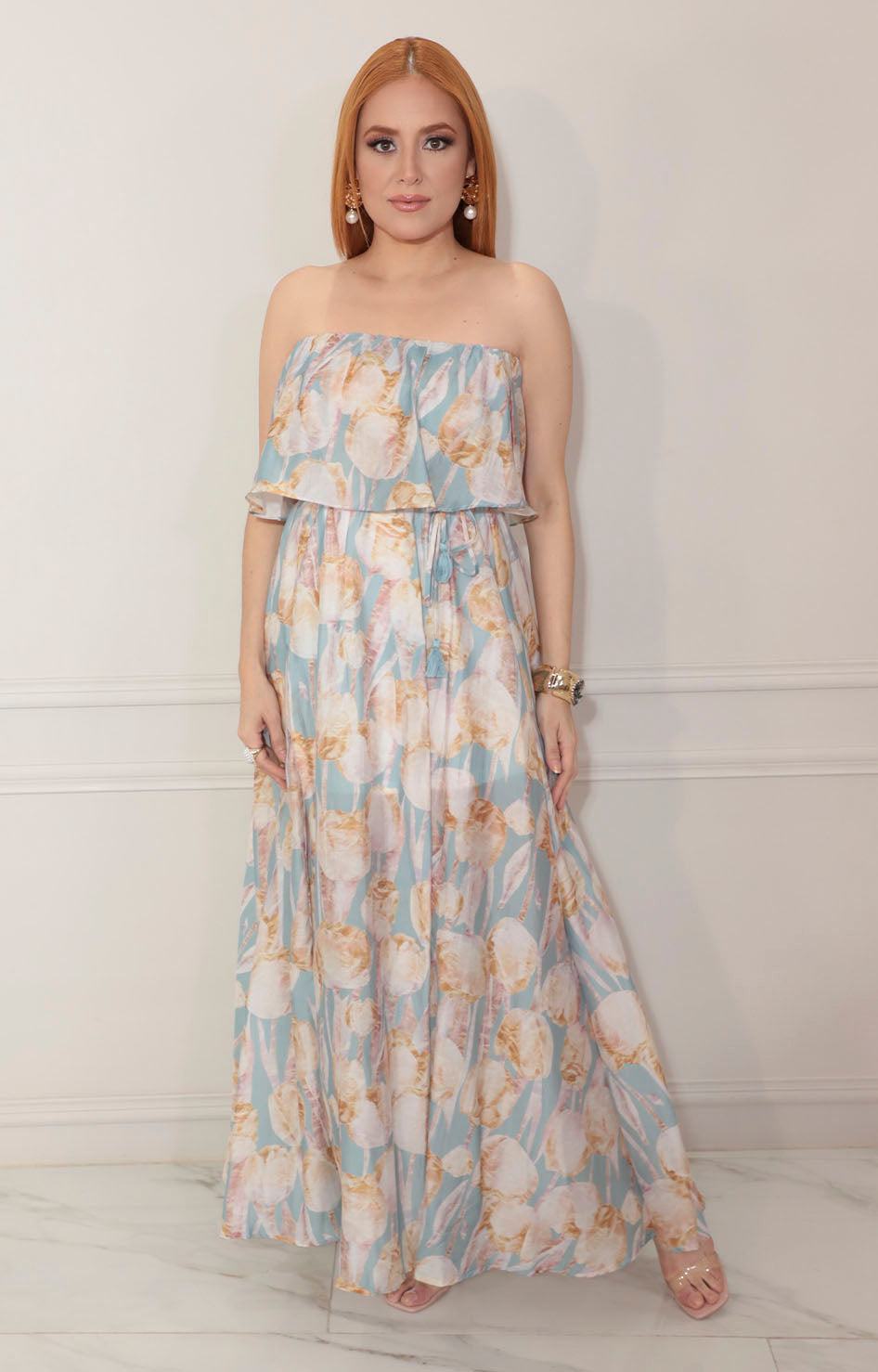 Vestido azul strapless - VESTIDO Boutiquemirel 