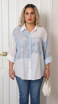 Blusa camisera azul