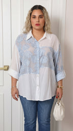 Blusa camisera azul
