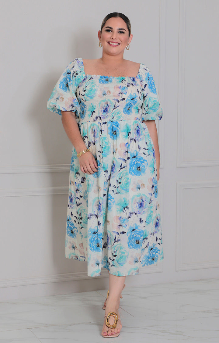 Vestido estampado de flores - VESTIDO LARGO CURVY Boutiquemirel 