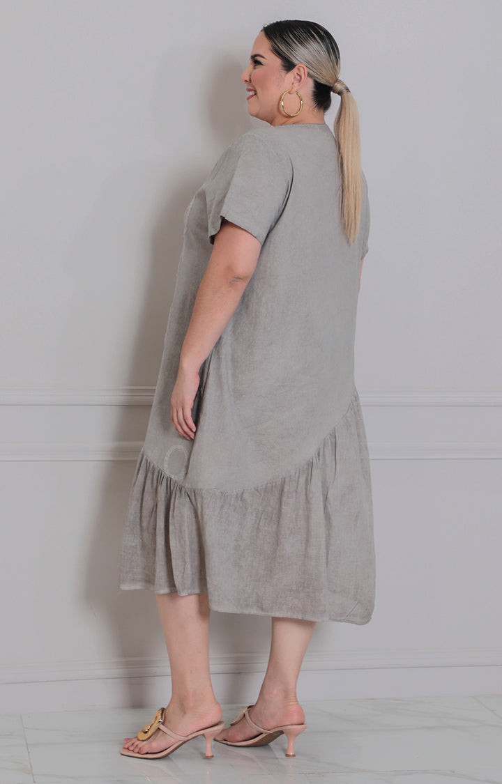 Vestido cafè con mangas - VESTIDO CORTO CURVY Boutiquemirel 