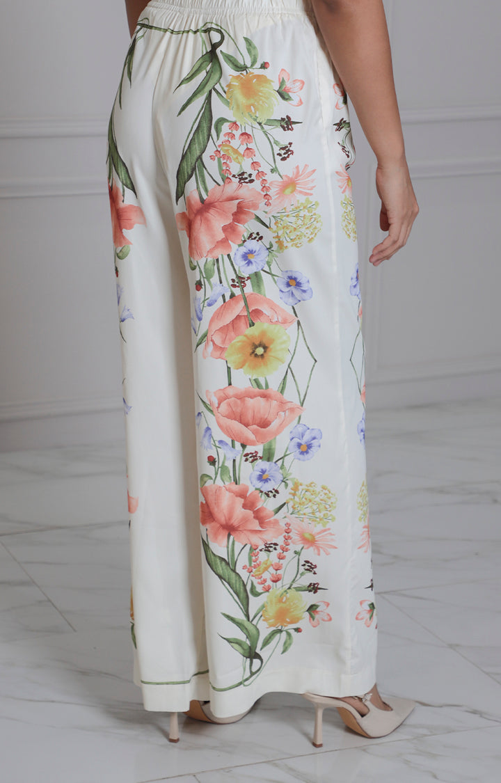 Pantalòn beige estampado de flores - PANTALON REGULAR Boutiquemirel 