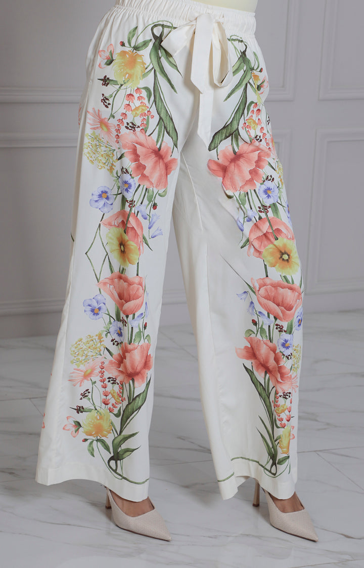 Pantalòn beige estampado de flores - PANTALON REGULAR Boutiquemirel 