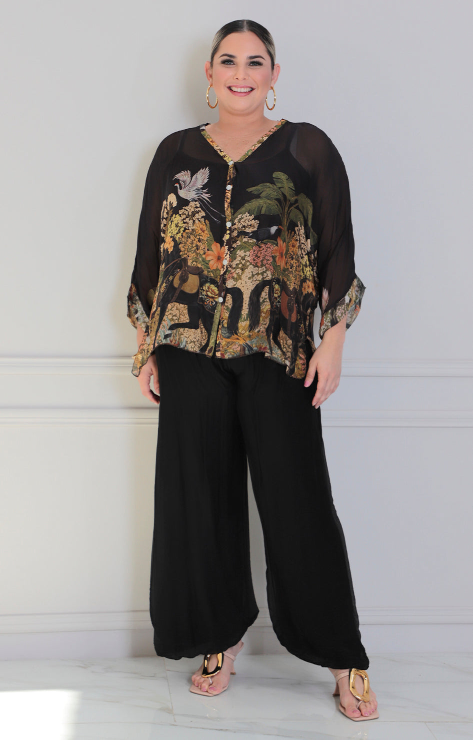 Conjunto negro estampado - CONJUNTO XL Boutiquemirel 