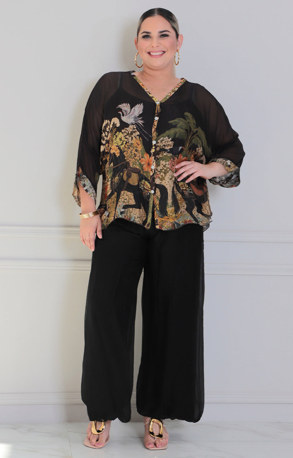 Conjunto negro estampado - CONJUNTO XL Boutiquemirel 
