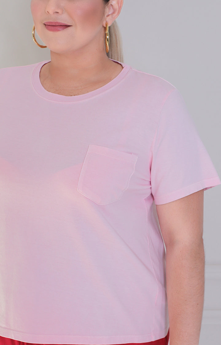 Blusa rosa con mangas - BLUSAS CURVY Boutiquemirel 