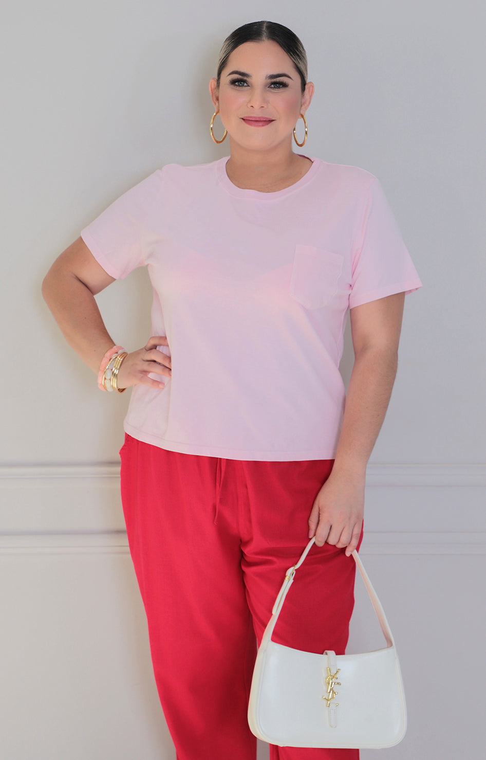 Blusa rosa con mangas - BLUSAS CURVY Boutiquemirel 