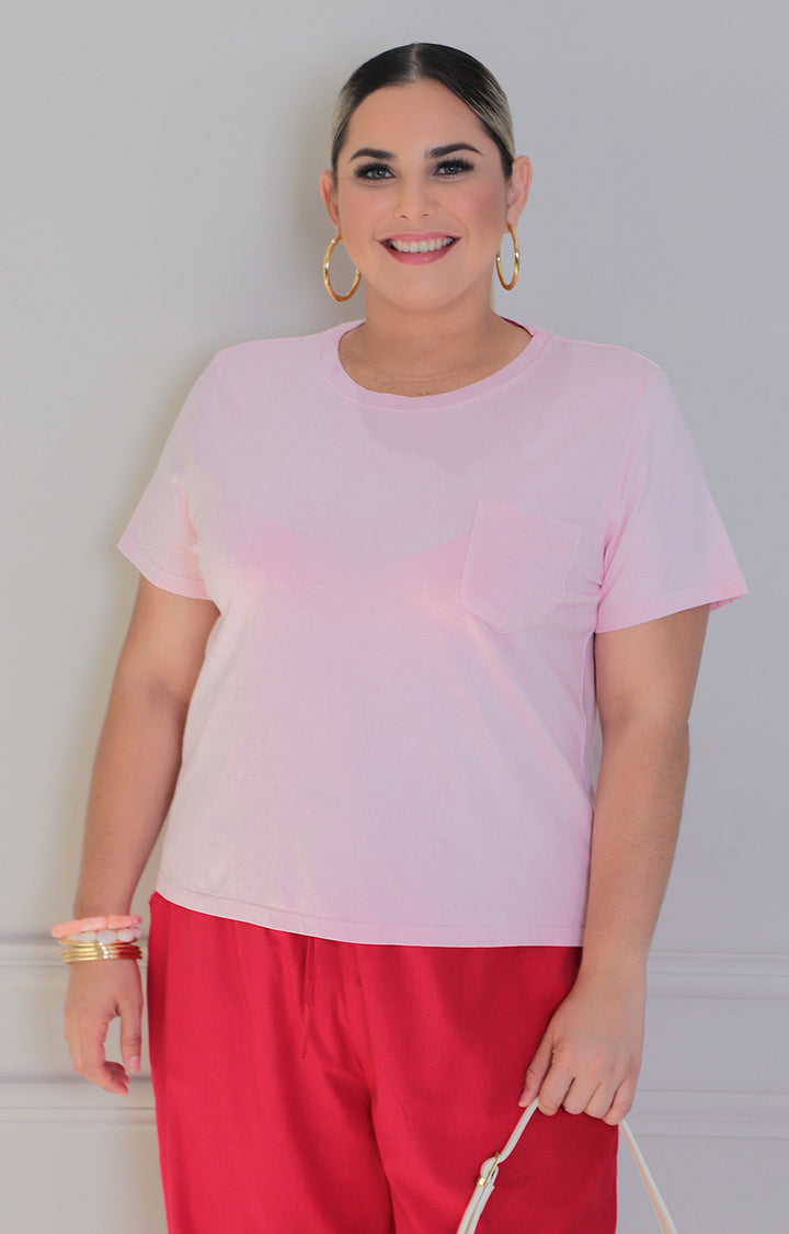 Blusa rosa con mangas - BLUSAS CURVY Boutiquemirel 