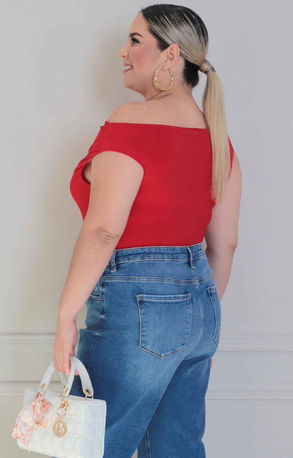 Panty blusa roja straple - BLUSAS CURVY Boutiquemirel 