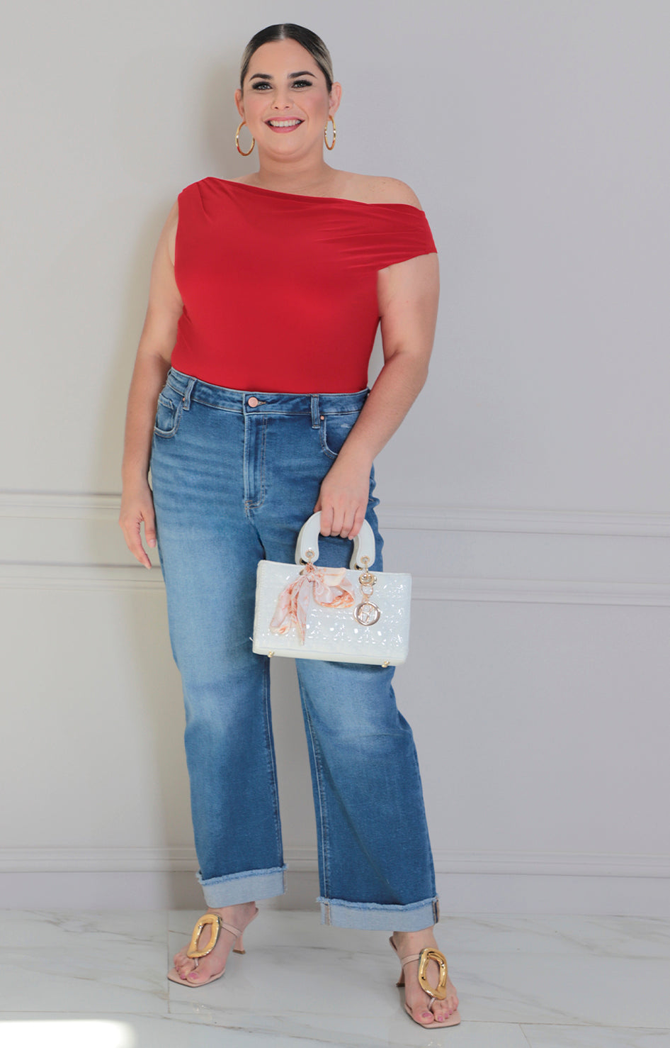 Panty blusa roja straple - BLUSAS CURVY Boutiquemirel 
