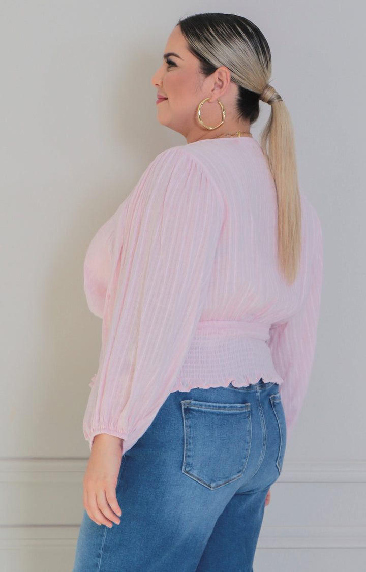 Blusa de manga larga con bordado - BLUSAS CURVY Boutiquemirel 
