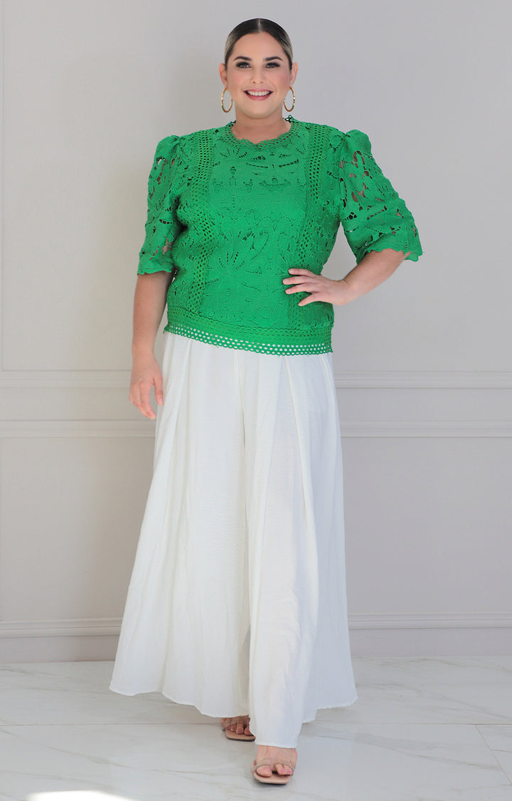 Blusa verde de guipiur - BLUSAS CURVY Boutiquemirel 