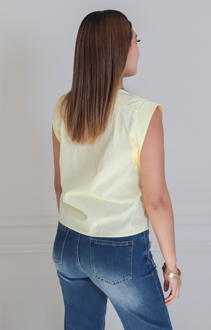 Blusa amarilla con botones frontal - BLUSAS REGULAR Boutiquemirel 